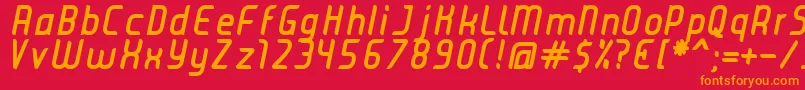 JuiceBoldItalic Font – Orange Fonts on Red Background