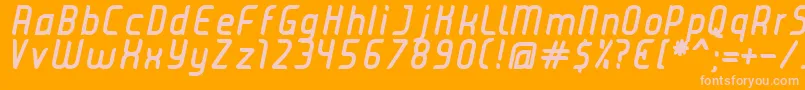 Czcionka JuiceBoldItalic – różowe czcionki na pomarańczowym tle