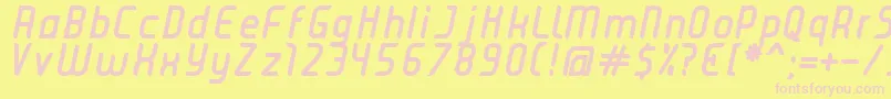 JuiceBoldItalic Font – Pink Fonts on Yellow Background