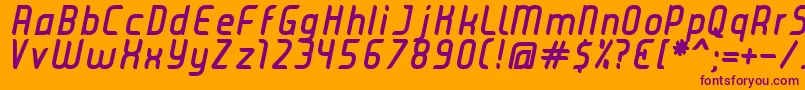 Шрифт JuiceBoldItalic – фиолетовые шрифты на оранжевом фоне