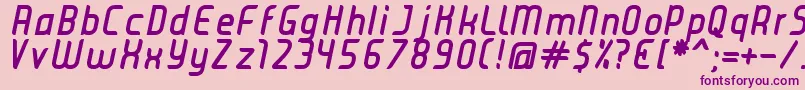 JuiceBoldItalic-Schriftart – Violette Schriften auf rosa Hintergrund