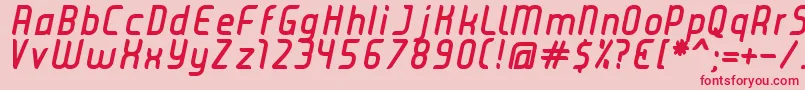 JuiceBoldItalic Font – Red Fonts on Pink Background