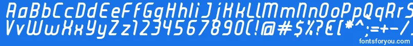 JuiceBoldItalic Font – White Fonts on Blue Background