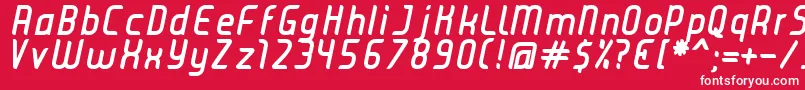 Fonte JuiceBoldItalic – fontes brancas em um fundo vermelho