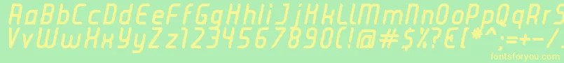 JuiceBoldItalic Font – Yellow Fonts on Green Background