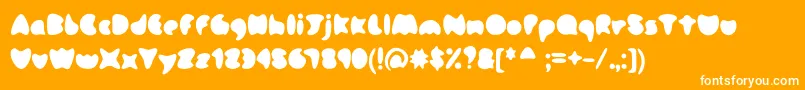 Omm-Schriftart – Weiße Schriften auf orangefarbenem Hintergrund