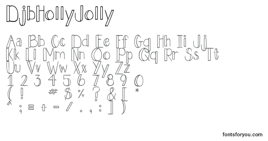Шрифт DjbHollyJolly – алфавит, цифры, специальные символы