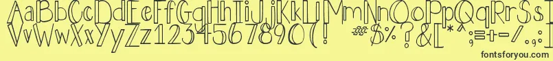 DjbHollyJolly Font – Black Fonts on Yellow Background