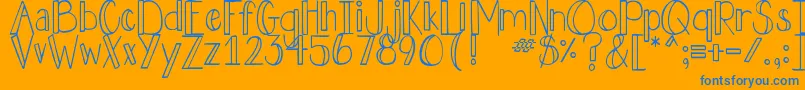 DjbHollyJolly Font – Blue Fonts on Orange Background