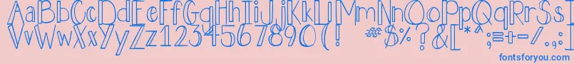 DjbHollyJolly Font – Blue Fonts on Pink Background