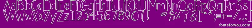 DjbHollyJolly Font – Green Fonts on Purple Background