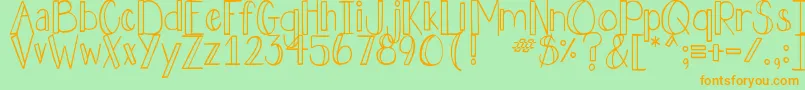 DjbHollyJolly Font – Orange Fonts on Green Background