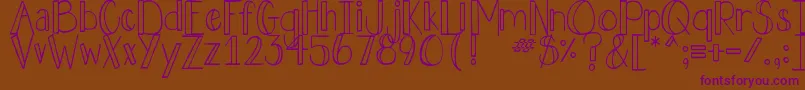 DjbHollyJolly Font – Purple Fonts on Brown Background