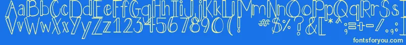 DjbHollyJolly Font – Yellow Fonts on Blue Background