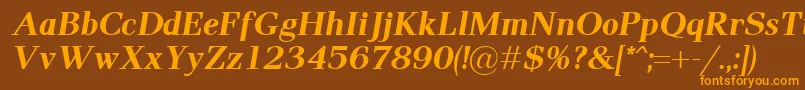 Pax2Bolditalic Font – Orange Fonts on Brown Background