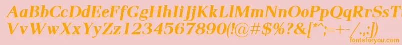 Pax2Bolditalic Font – Orange Fonts on Pink Background