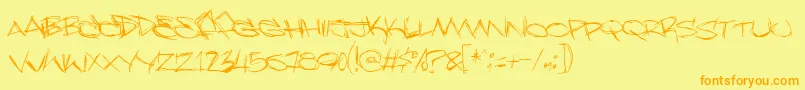 Slammer Font – Orange Fonts on Yellow Background