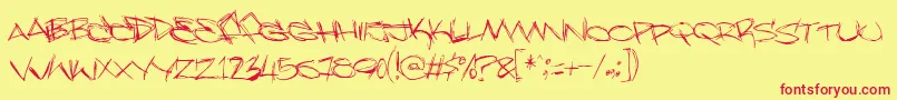 Шрифт Slammer – красные шрифты на жёлтом фоне