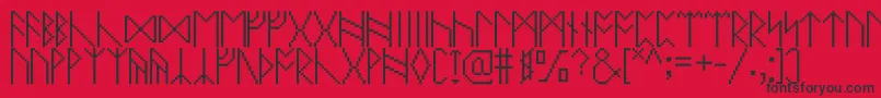 Pixelrunes Font – Black Fonts on Red Background
