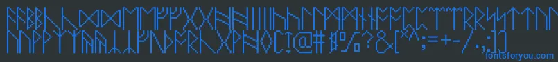 Pixelrunes Font – Blue Fonts on Black Background