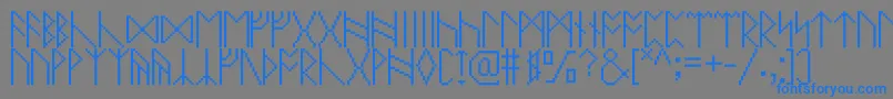 Шрифт Pixelrunes – синие шрифты на сером фоне
