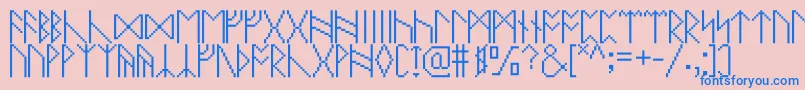 Pixelrunes Font – Blue Fonts on Pink Background