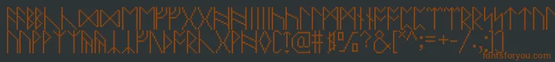 Pixelrunes Font – Brown Fonts on Black Background