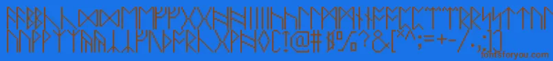 fuente Pixelrunes – Fuentes Marrones Sobre Fondo Azul