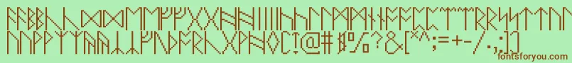 Шрифт Pixelrunes – коричневые шрифты на зелёном фоне