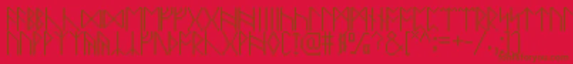 Pixelrunes Font – Brown Fonts on Red Background