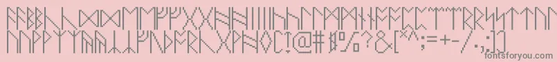 Шрифт Pixelrunes – серые шрифты на розовом фоне