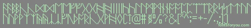 Pixelrunes Font – Green Fonts on Gray Background