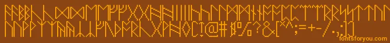 Pixelrunes Font – Orange Fonts on Brown Background