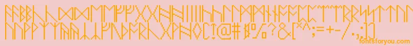 Pixelrunes Font – Orange Fonts on Pink Background