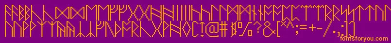 Pixelrunes Font – Orange Fonts on Purple Background