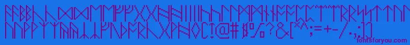 Pixelrunes Font – Purple Fonts on Blue Background