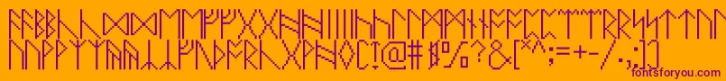 Pixelrunes Font – Purple Fonts on Orange Background