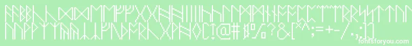 Pixelrunes Font – White Fonts on Green Background