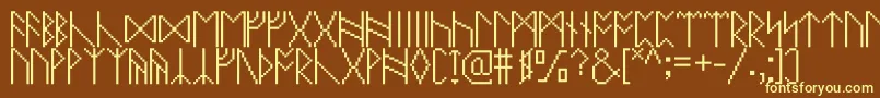 Pixelrunes Font – Yellow Fonts on Brown Background