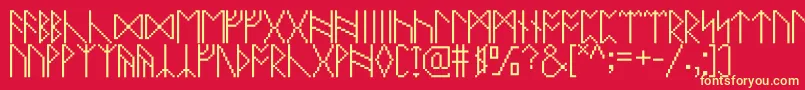 Pixelrunes Font – Yellow Fonts on Red Background