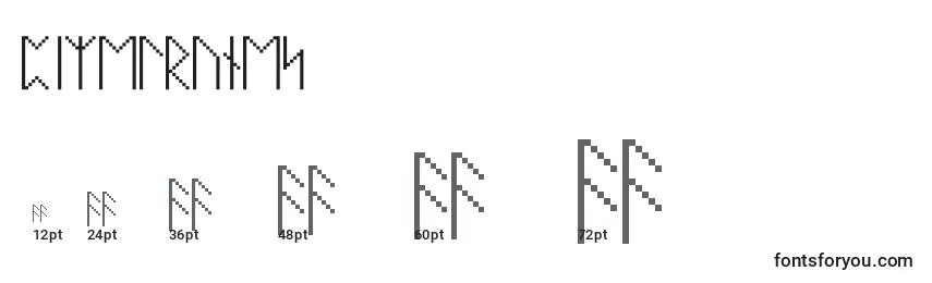 Размеры шрифта Pixelrunes