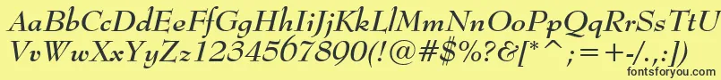 BernhardmodBtBoldItalic-Schriftart – Schwarze Schriften auf gelbem Hintergrund