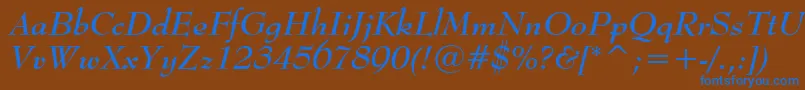 BernhardmodBtBoldItalic Font – Blue Fonts on Brown Background