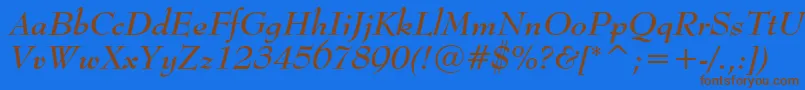 BernhardmodBtBoldItalic Font – Brown Fonts on Blue Background