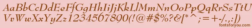 BernhardmodBtBoldItalic Font – Brown Fonts on Pink Background