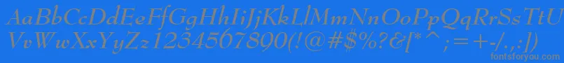 BernhardmodBtBoldItalic Font – Gray Fonts on Blue Background