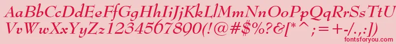 BernhardmodBtBoldItalic Font – Red Fonts on Pink Background