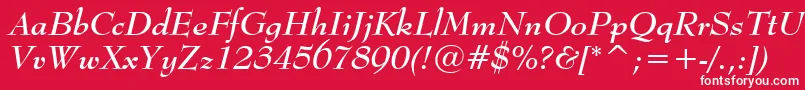 BernhardmodBtBoldItalic Font – White Fonts on Red Background