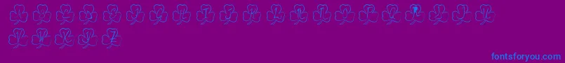 PotOfGold-Schriftart – Blaue Schriften auf violettem Hintergrund