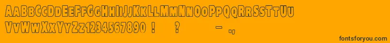 フォントVtcKreepykomikatwoOutline – 黒い文字のオレンジの背景